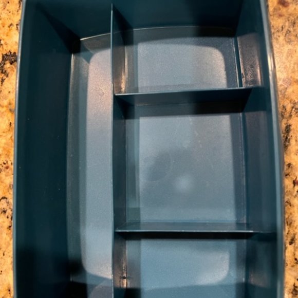 Vintage Tupperware Tuppercraft Blue stow and go container with insert and cover - Picture 7 of 8